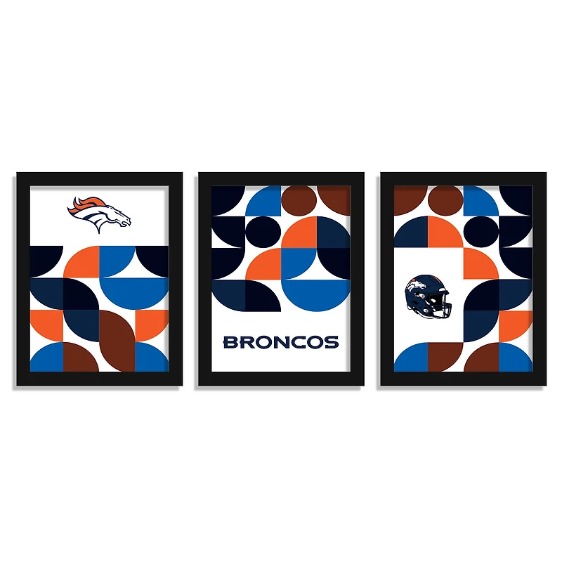 Denver Broncos 12" x 16" Framed Minimalist Print Set