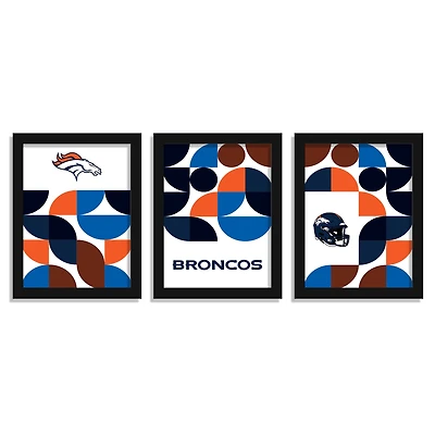 Denver Broncos 12" x 16" Framed Minimalist Print Set