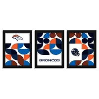 Denver Broncos 12" x 16" Framed Minimalist Print Set