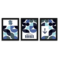 Seattle Kraken 12" x 16" Framed Minimalist Print Set