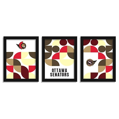 Ottawa Senators 12" x 16" Framed Minimalist Print Set