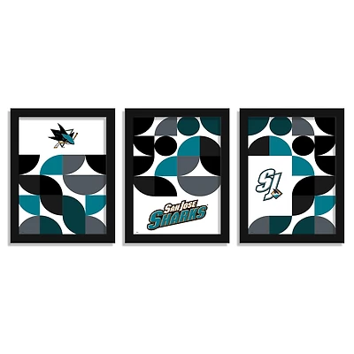 San Jose Sharks 12" x 16" Framed Minimalist Print Set