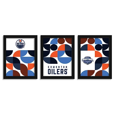 Edmonton Oilers 12" x 16" Framed Minimalist Print Set