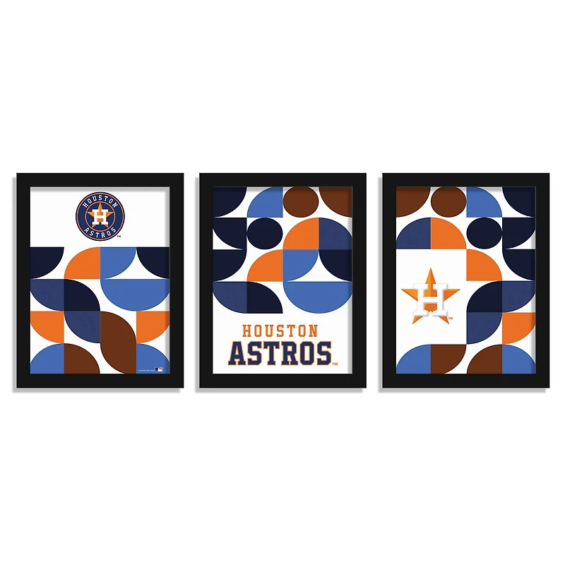 Houston Astros 12" x 16" Framed Minimalist Print Set