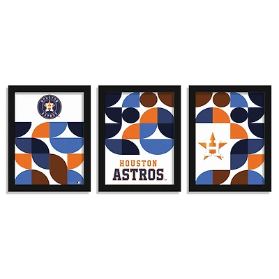 Houston Astros 12" x 16" Framed Minimalist Print Set