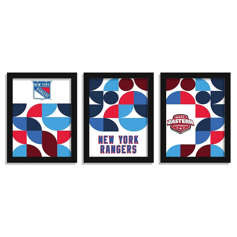 New York Rangers 12" x 16" Framed Minimalist Print Set