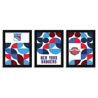 New York Rangers 12" x 16" Framed Minimalist Print Set