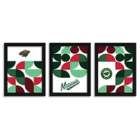 Minnesota Wild 12" x 16" Framed Minimalist Print Set