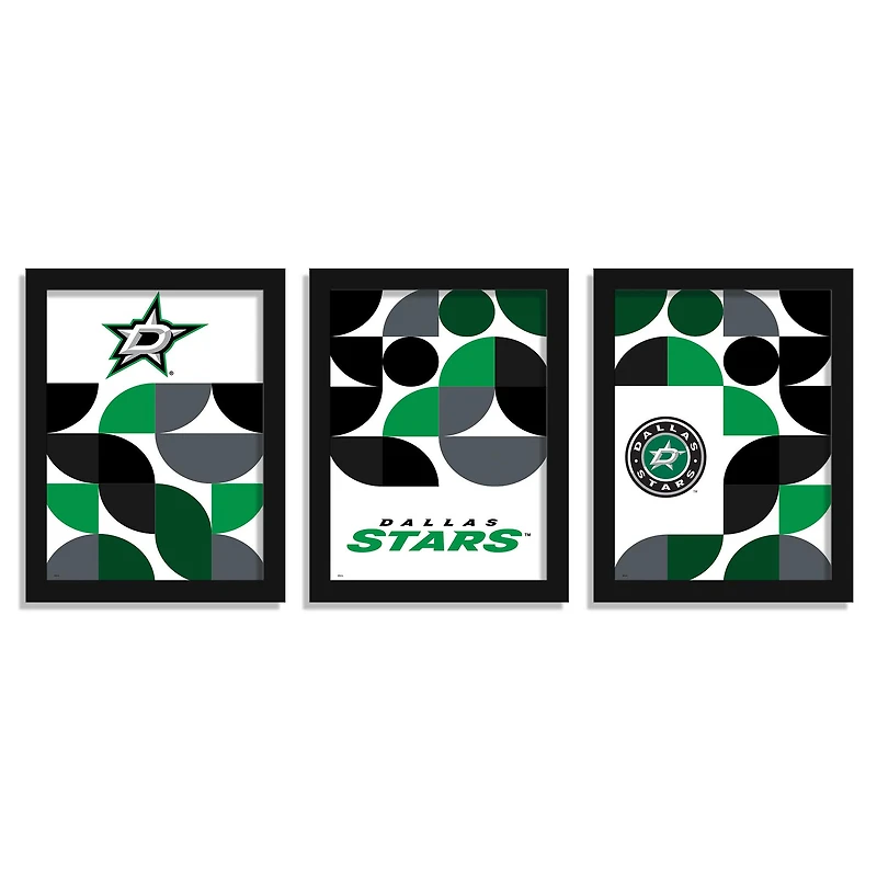 Dallas Stars 12" x 16" Framed Minimalist Print Set