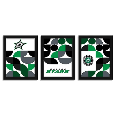 Dallas Stars 12" x 16" Framed Minimalist Print Set