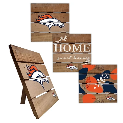 Denver Broncos Four-Piece Hot Plate Set