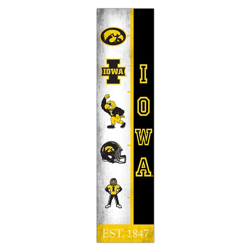 Iowa Hawkeyes 6" x 24" Progression Wood Sign
