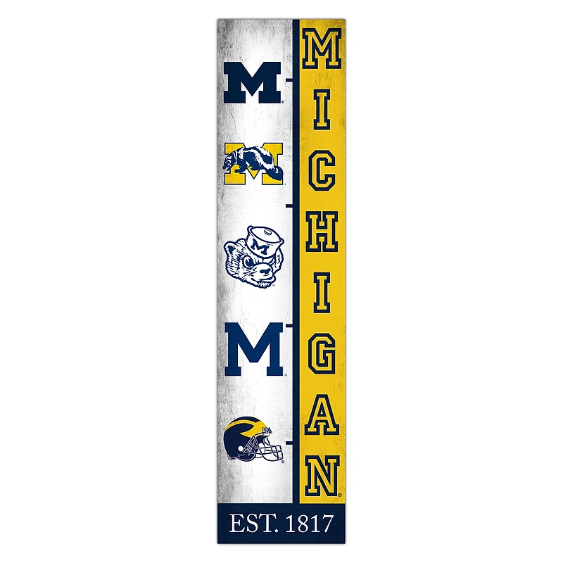 Michigan Wolverines 6" x 24" Progression Wood Sign