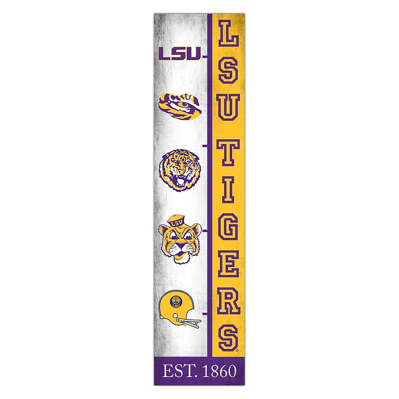 LSU Tigers 6" x 24" Progression Wood Sign
