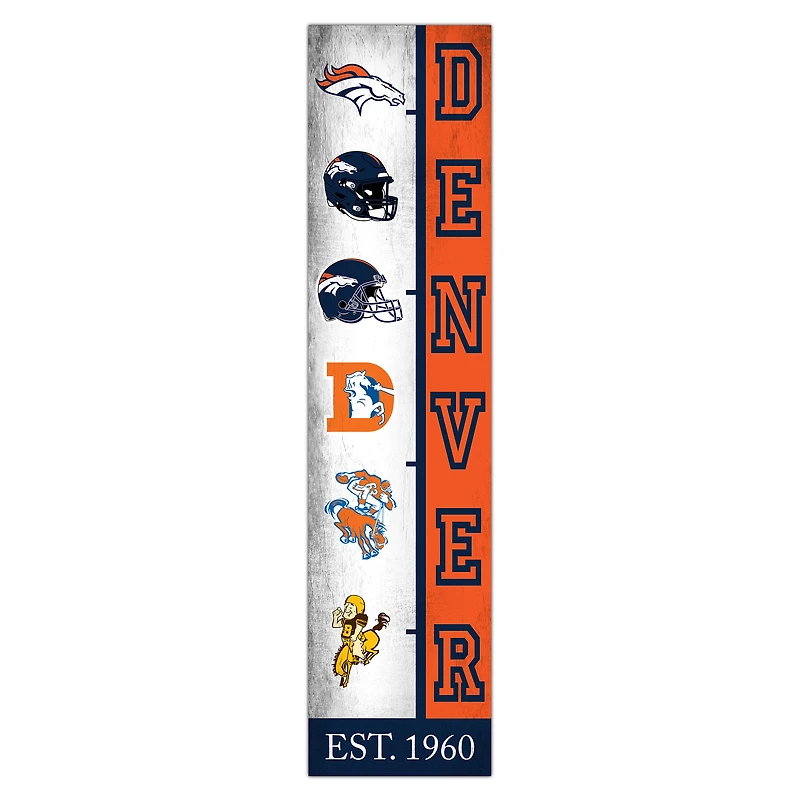 Denver Broncos 6" x 24" Progression Wood Sign