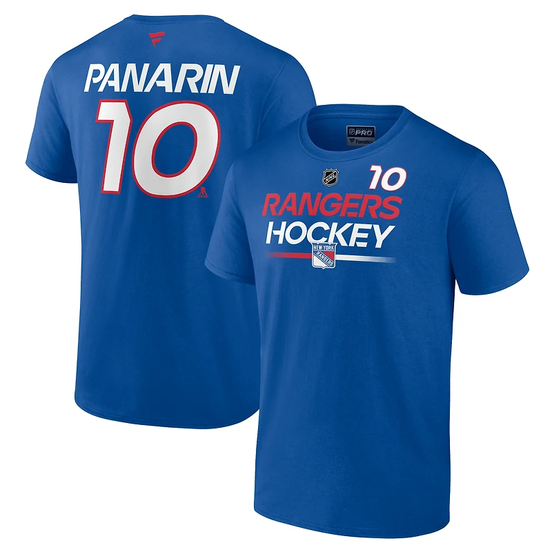 Men's Fanatics Artemi Panarin Blue New York Rangers Authentic Pro Prime Name & Number T-Shirt