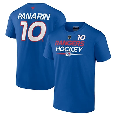 Men's Fanatics Artemi Panarin Blue New York Rangers Authentic Pro Prime Name & Number T-Shirt