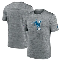 Men's Nike Gray Indianapolis Colts Sideline Velocity Throwback Logo Dri-FIT T-Shirt