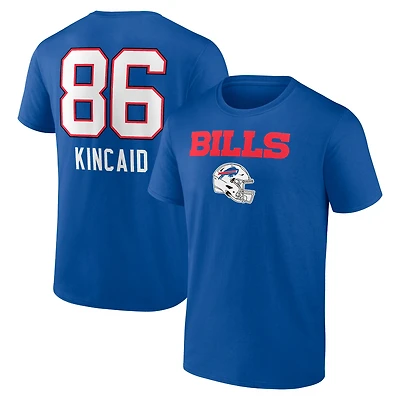 Men's Dalton Kincaid Royal Buffalo Bills Team Wordmark Player Name & Number T-Shirt