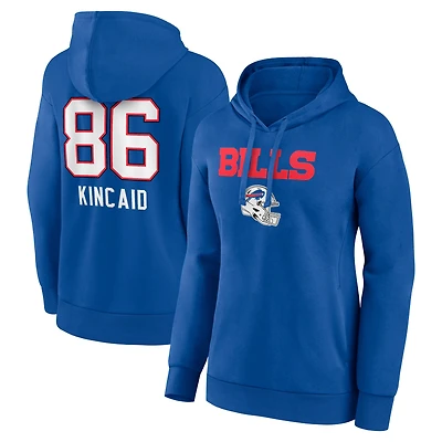 Women's Dalton Kincaid Royal Buffalo Bills Team Wordmark Player Name & Number Pullover Hoodie
