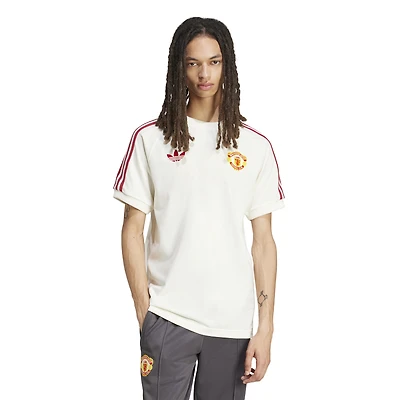 Men's adidas Originals Cream Manchester United Adicolor Three-Stripe Raglan T-Shirt
