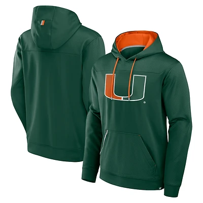 Men's Fanatics  Green Miami Hurricanes Defender Dot Faded Primary Pullover Hoodie