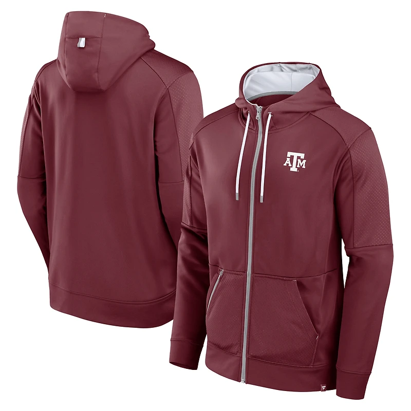 Men's Fanatics Maroon Texas A&M Aggies Defender Full-Zip Hoodie