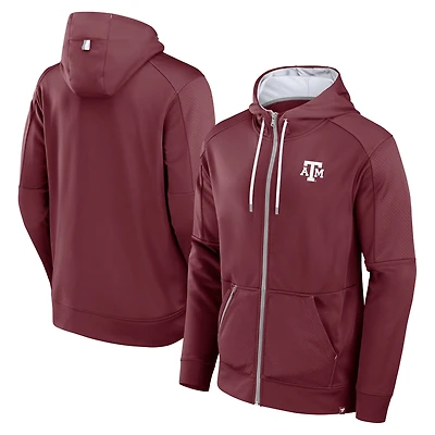 Men's Fanatics Maroon Texas A&M Aggies Defender Full-Zip Hoodie