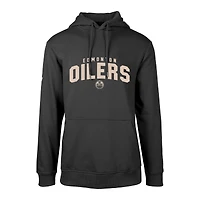 Men's Levelwear Black Edmonton Oilers Podium Pullover Hoodie