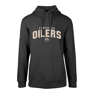 Men's Levelwear Black Edmonton Oilers Podium Pullover Hoodie