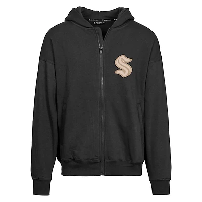 Men's Levelwear Black Seattle Kraken Uphill Full-Zip Hoodie