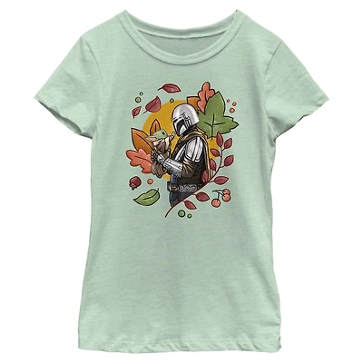 Girl's Youth Mad Engine  Mint The Mandalorian Autumn Graphic T-Shirt
