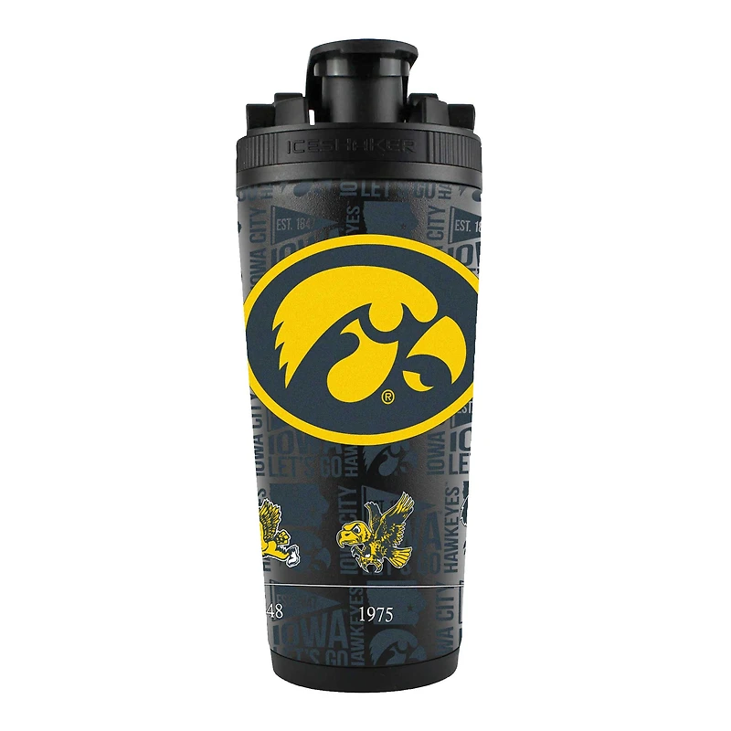 Iowa Hawkeyes 26oz. 4D Stainless Steel Shaker Bottle