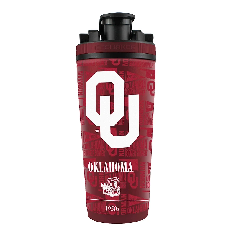 Oklahoma Sooners 26oz. 4D Stainless Steel Shaker Bottle