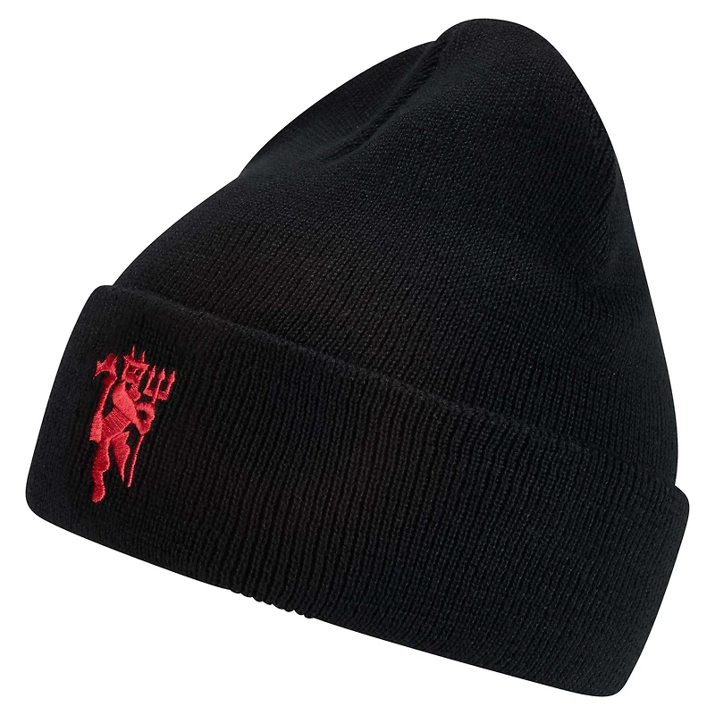 Men's adidas Black Manchester United Woolie Cuffed Knit Hat