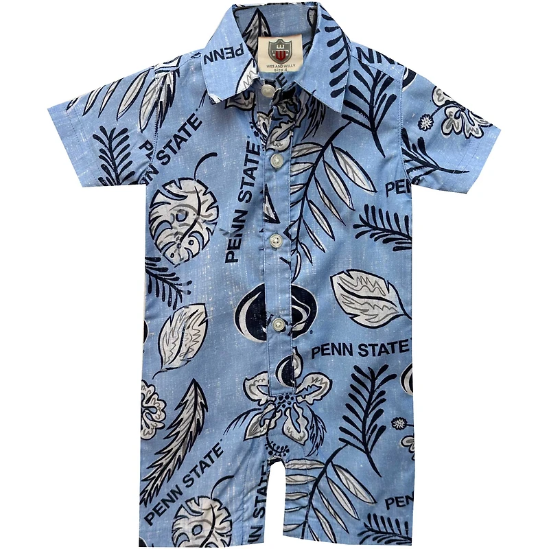 Infant Wes & Willy Light Blue Penn State Nittany Lions Vintage Floral Romper