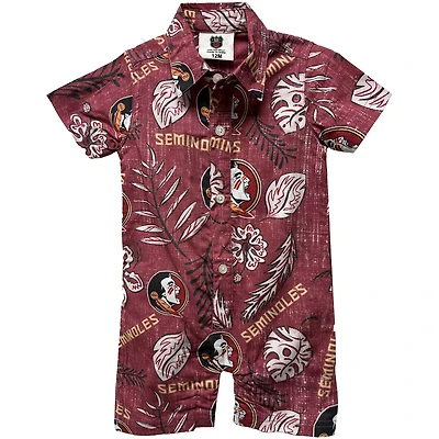Infant Wes & Willy Garnet Florida State Seminoles Vintage Floral Romper
