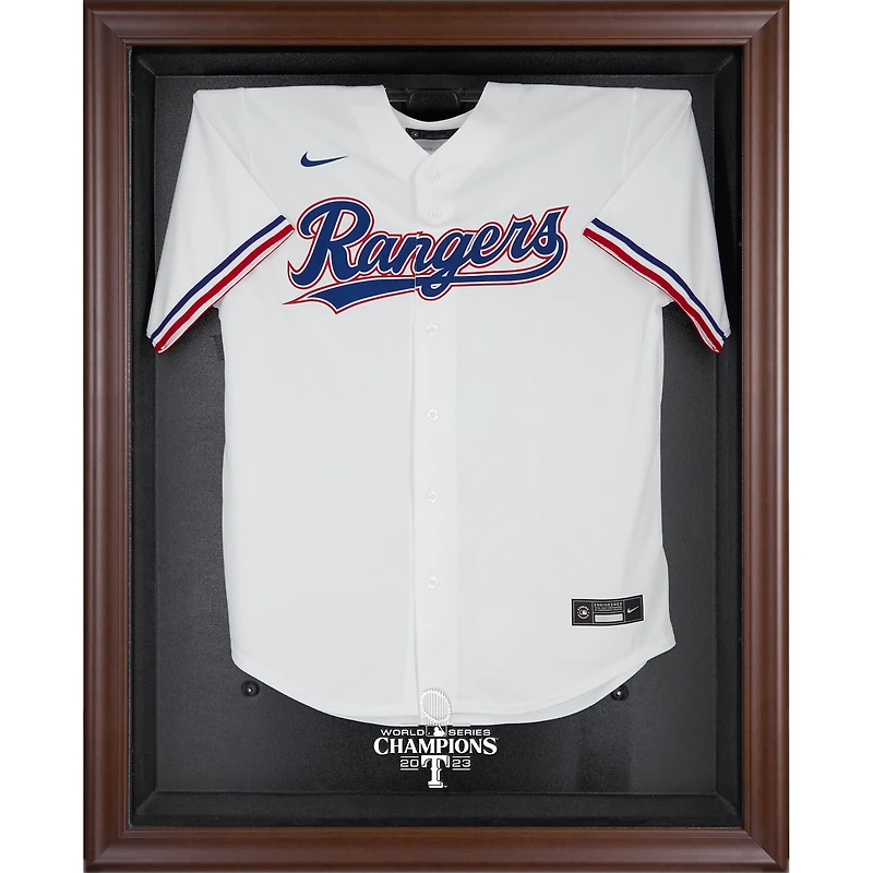 Texas Rangers 2023 World Series Champions Brown Framed Logo Jersey Display Case
