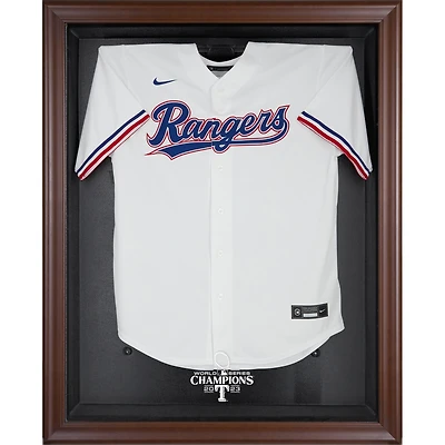 Texas Rangers 2023 World Series Champions Brown Framed Logo Jersey Display Case