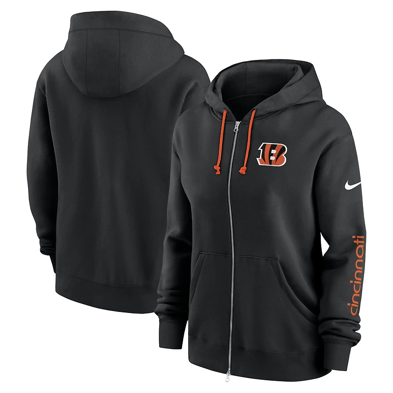 Women's Nike Black Cincinnati Bengals Phoenix Full-Zip Hoodie