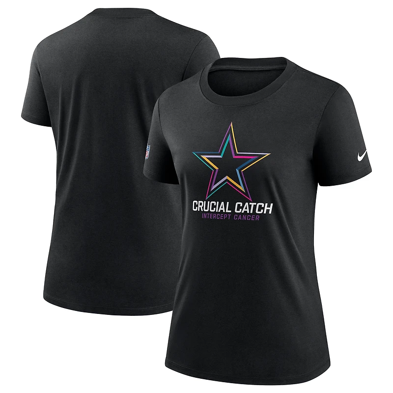 Women's Nike Black Dallas Cowboys 2024 NFL Crucial Catch Tri-Blend T-Shirt