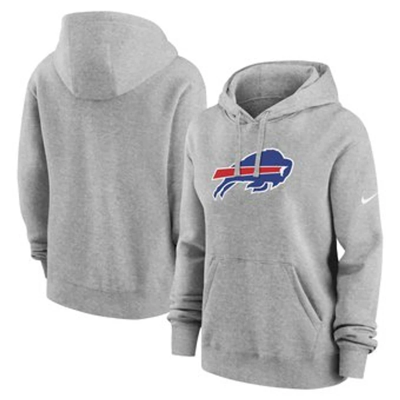 Women's Nike Heather Gray Buffalo Bills Club Fleece Hoodie