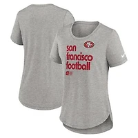 Women's Nike Heather Gray San Francisco 49ers Team Shout-Out Tri-Blend T-Shirt
