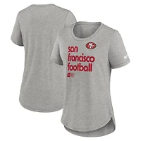 Women's Nike Heather Gray San Francisco 49ers Team Shout-Out Tri-Blend T-Shirt