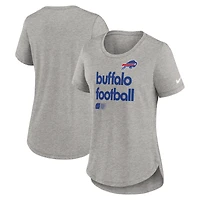 Women's Nike Heather Gray Buffalo Bills Team Shout-Out Tri-Blend T-Shirt