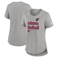 Women's Nike Heather Gray Arizona Cardinals Team Shout-Out Tri-Blend T-Shirt