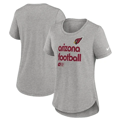 Women's Nike Heather Gray Arizona Cardinals Team Shout-Out Tri-Blend T-Shirt