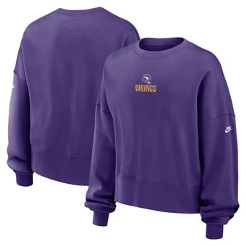 Women's Nike Purple Minnesota Vikings Oversized Rewind Pullover Sweatshirt