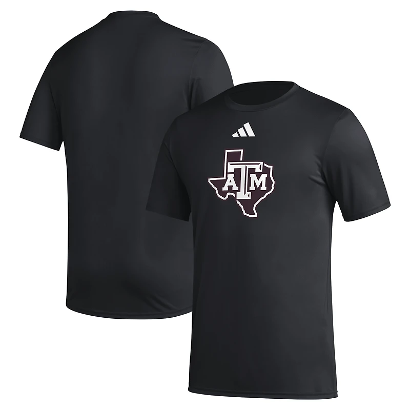 Men's adidas Black Texas A&M Aggies Primary Locker Logo Pre-Game AEROREADY T-Shirt