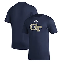 Men's adidas Navy Georgia Tech Yellow Jackets Primary Locker Logo Pre-Game AEROREADY T-Shirt